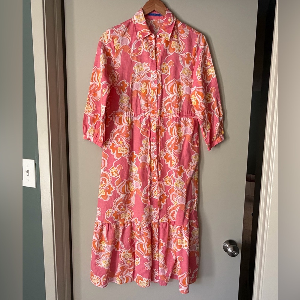 J. McLaughlin Pink and Orange Floral Maxi Dress